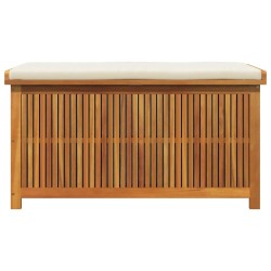 Boîte à coussins d'extérieur 113x50x60,5cm bois massif d'acacia 