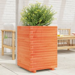 Jardinière cire marron 50x50x72 cm bois de pin massif 