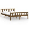 Cadre de lit sans matelas marron miel bois massif 