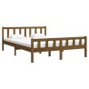 Cadre de lit sans matelas marron miel bois massif 