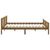 Cadre de lit sans matelas marron miel bois massif 