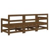 Salon de jardin 3 pcs marron miel bois de pin massif 