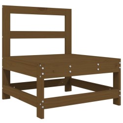 Salon de jardin 3 pcs marron miel bois de pin massif 