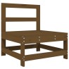 Salon de jardin 3 pcs marron miel bois de pin massif 
