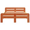 Cadre de lit sans matelas cire marron 135x190cm bois pin massif 