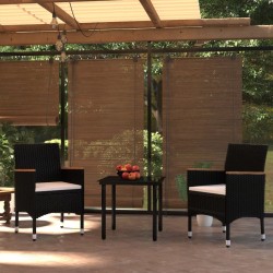Ensemble à manger de jardin avec coussins 3 pcs noir 