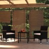 Ensemble à manger de jardin avec coussins 3 pcs noir 