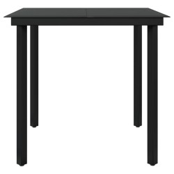 Ensemble à manger de jardin avec coussins 3 pcs noir 