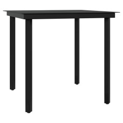 Ensemble à manger de jardin avec coussins 3 pcs noir 