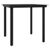 Ensemble à manger de jardin avec coussins 3 pcs noir 