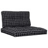 Coussins de palette lot de 2 motif à carreaux noir tissu 