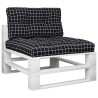 Coussins de palette lot de 2 motif à carreaux noir tissu 
