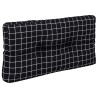 Coussins de palette lot de 2 motif à carreaux noir tissu 