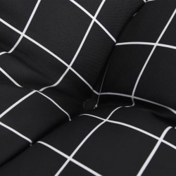 Coussins de palette lot de 2 motif à carreaux noir tissu 