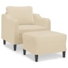 Fauteuil avec repose-pied Crème 60 cm Tissu 