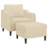 Fauteuil avec repose-pied Crème 60 cm Tissu 