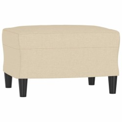 Fauteuil avec repose-pied Crème 60 cm Tissu 