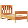 Lit bibliothèque sans matelas cire marron 75x190 cm pin massif 