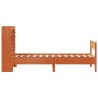 Lit bibliothèque sans matelas cire marron 75x190 cm pin massif 
