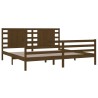 Cadre de lit sans matelas marron miel 200x200cm bois pin massif 