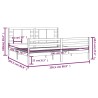 Cadre de lit sans matelas marron miel 200x200cm bois pin massif 