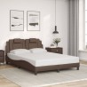 Cadre de lit sans matelas marron 120x200 cm similicuir 