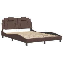 Cadre de lit sans matelas marron 120x200 cm similicuir 