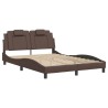 Cadre de lit sans matelas marron 120x200 cm similicuir 