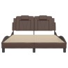 Cadre de lit sans matelas marron 120x200 cm similicuir 