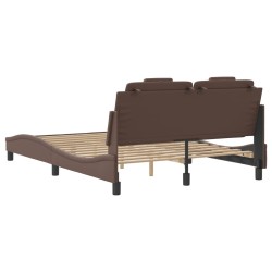 Cadre de lit sans matelas marron 120x200 cm similicuir 