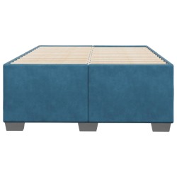 Cadre de lit sans matelas bleu 120x200 cm velours 