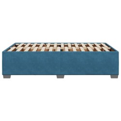 Cadre de lit sans matelas bleu 120x200 cm velours 
