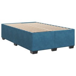 Cadre de lit sans matelas bleu 120x200 cm velours 