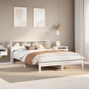 Cadre de lit sans matelas blanc 150x200 cm bois de pin massif 