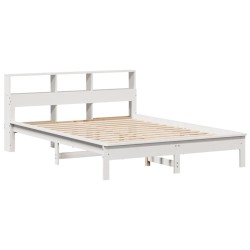 Cadre de lit sans matelas blanc 150x200 cm bois de pin massif 