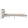 Cadre de lit sans matelas blanc 150x200 cm bois de pin massif 