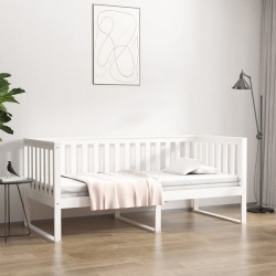 Lit de jour sans matelas blanc 100x200 cm bois de pin massif 