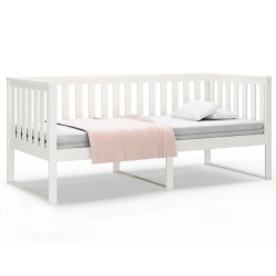 Lit de jour sans matelas blanc 100x200 cm bois de pin massif 