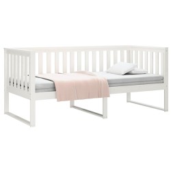 Lit de jour sans matelas blanc 100x200 cm bois de pin massif 