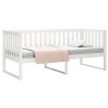 Lit de jour sans matelas blanc 100x200 cm bois de pin massif 
