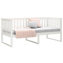 Lit de jour sans matelas blanc 100x200 cm bois de pin massif 