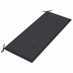 Banc de jardin empilable et coussin 128,5cm Bois de teck massif 