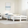 Cadre de lit sans matelas blanc 135x190 cm bois de pin massif 