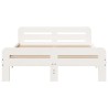 Cadre de lit sans matelas blanc 135x190 cm bois de pin massif 