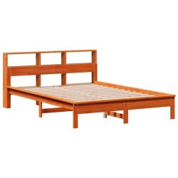 Cadre de lit sans matelas cire marron 150x200cm bois pin massif 