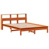 Cadre de lit sans matelas cire marron 150x200cm bois pin massif 