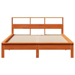Cadre de lit sans matelas cire marron 150x200cm bois pin massif 