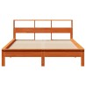 Cadre de lit sans matelas cire marron 150x200cm bois pin massif 