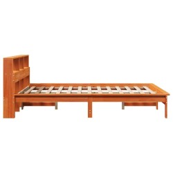 Cadre de lit sans matelas cire marron 150x200cm bois pin massif 
