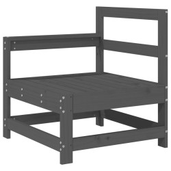 Salon de jardin 3 pcs gris bois massif de pin 